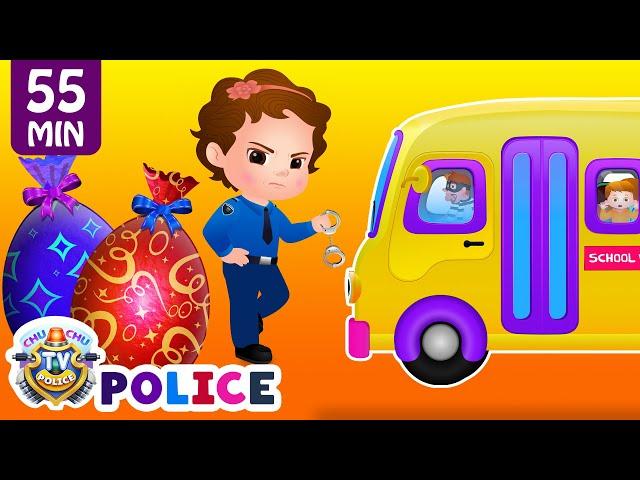 ChuChu TV Police Save School Children from Bad Guys in the School Van | ChuChu TV Surprise Eggs Toys