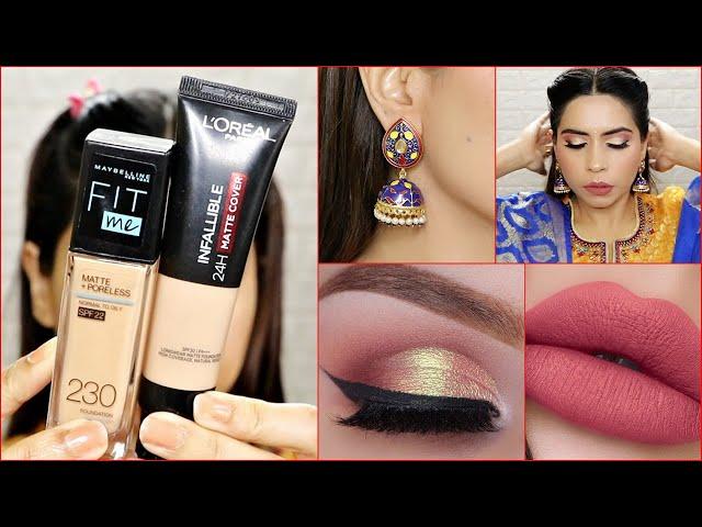 Step by Step Traditional Indian Wedding Makeup Look for Bridesmaid/guest at home #Beginners #tips