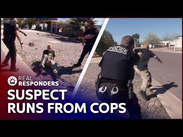 Suspect Caught On Camera Fleeing Police | Best Of Cops | Real Responders