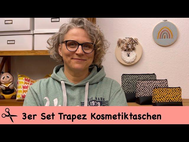 3er Set Trapez Kosmetiktaschen / kostenloses Schnittmuster