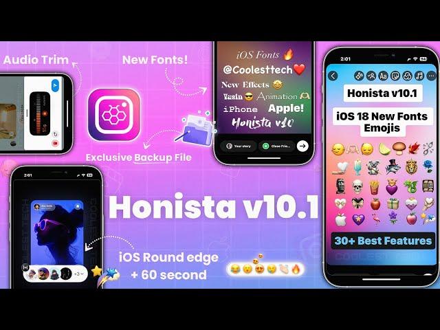 Honista v10.1 Update Tutorial  | Honista iPhone Story Setting | Honista iOS Fonts Emojis Settings!