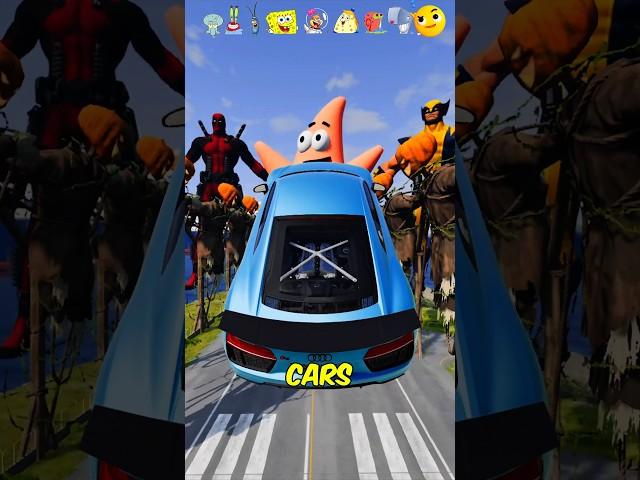 SpongeBob Characters Cars Vs Patrick Star  BeamNG.Drive #beamngdrive