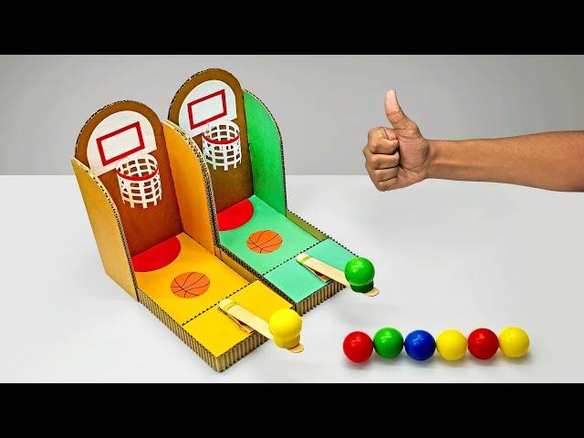 DIY Multiplayer Basketball Arcade Game From Cardboard