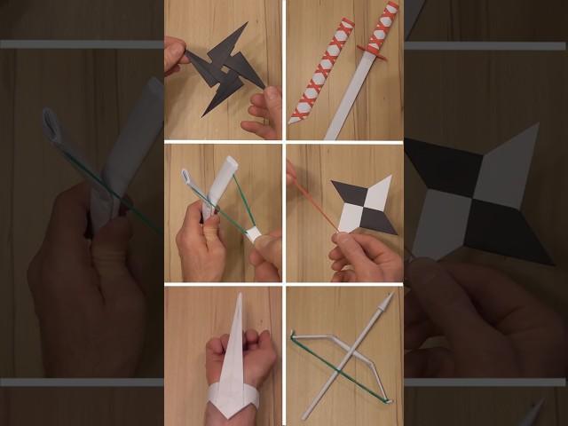 AMAZING! 6 ORIGAMI PAPER NINJA WEAPONS | PAPER WEAPON INCL ART