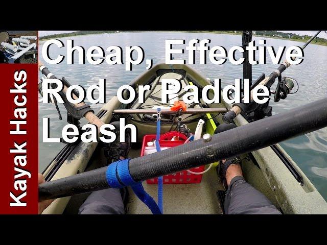 Kayak Fishing Rod and Paddle Leash Dollar Store Fishing Challenge -