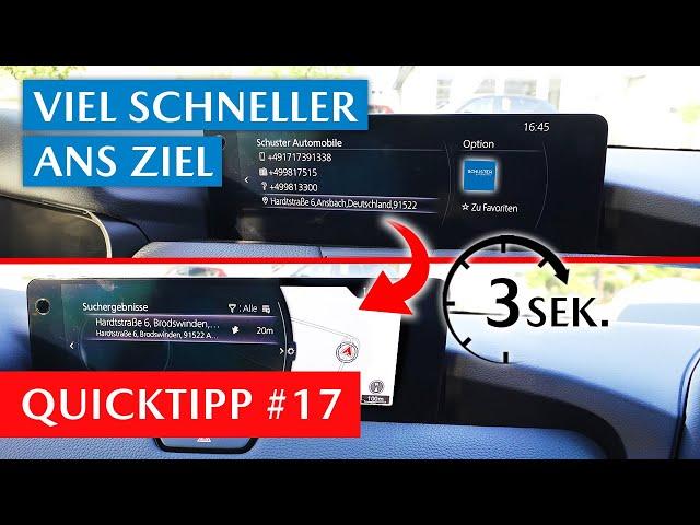 Unter 3 Sek. Adresse im Navigationssystem eingeben + Kontakte blitzschnell anlegen | Quicktipp #17