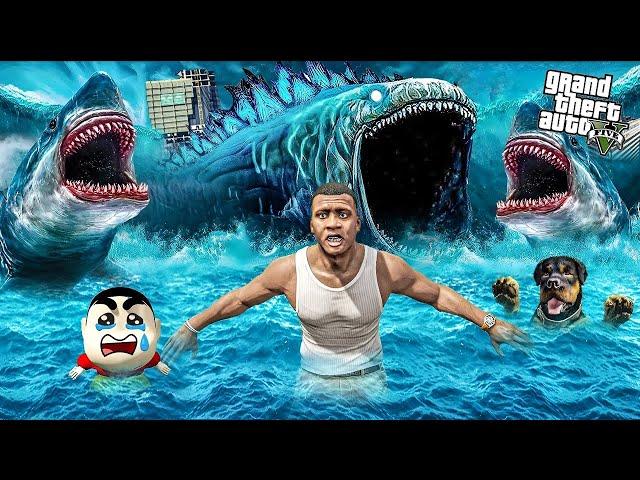 Franklin & Shinchan vs GIANT BLOOP to Save the City in GTA 5!