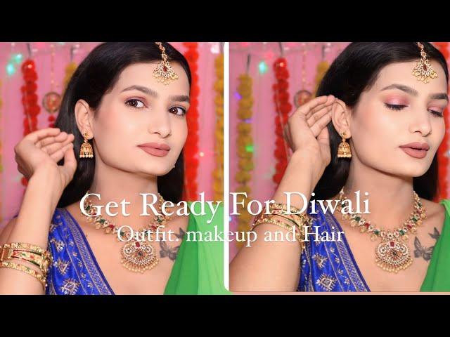 Chit chat get ready with me for Diwali 2024 get ready with me,diwali makeup look,diwali 2024