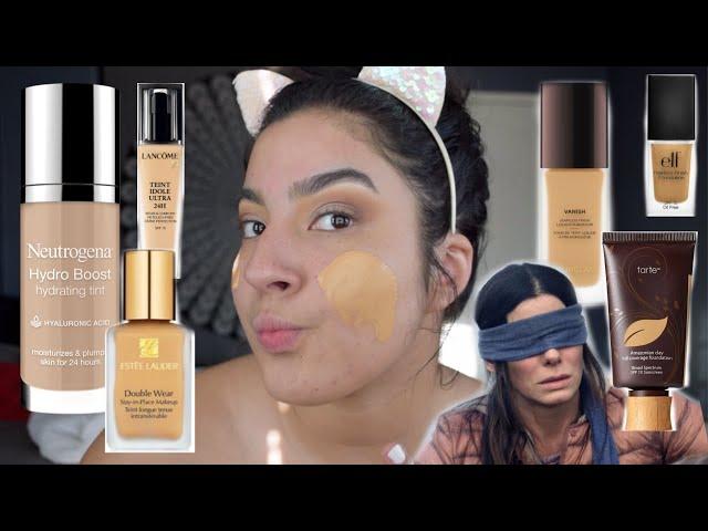 BLIND GUESSING MY FOUNDATIONS  (Challenge by Jackie Aina)| Dani Monarrez