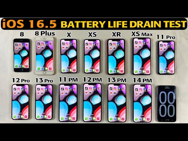 iPhone 8 To iPhone 14 Pro Max Battery Life Drain Test in 2023 - Every iPhone Battery Test iOS 16.5 🪫