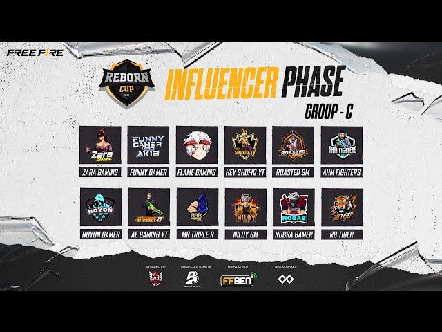 [ LIVE] INFULENCER PHASE || GROUP C & D || REBORN CUP 2.0 || FT. @MrTripleR @goltuvai.official