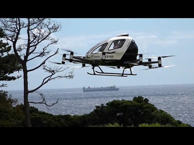 「空飛ぶクルマ」人が乗った状態で実証飛行　和歌山県串本町