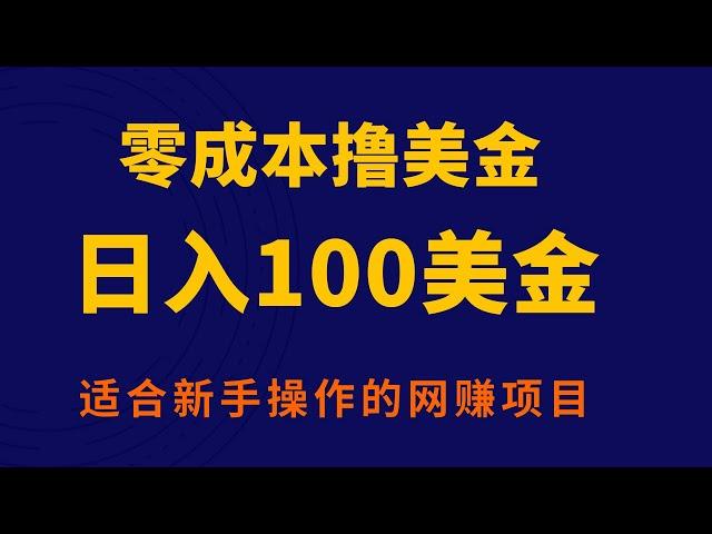 新手网赚项目，零成本网上赚钱项目！新手零成本赚钱，日赚100美金的的撸美金项目！