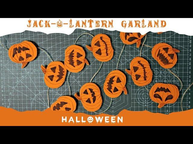 DIY Jack-o'-lantern Garland for Halloween Decorations | Under $15 Crafts