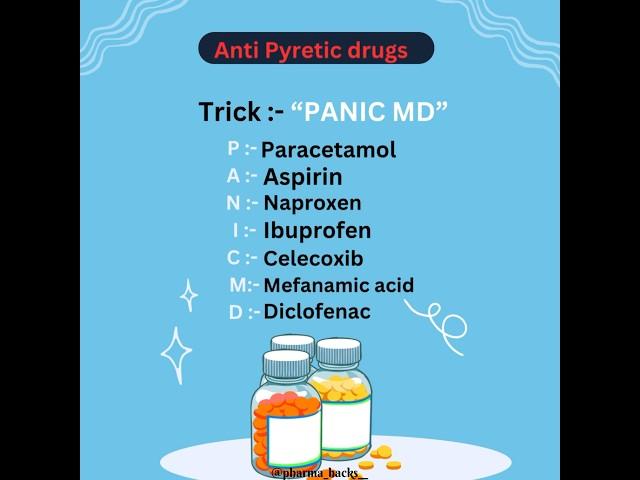 Anti Pyretic drugs #pharmacology #pharmacybasics #knowledge #pharmaknowlege