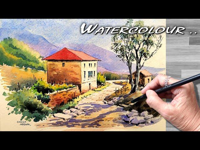  Relaxing Watercolour Landscape Painting for Beginners to Advanced | जलरंग निसर्गचित्र पेंटिंग