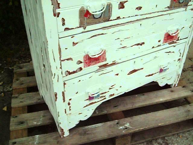 vintage painted shabby chic chest of drawers