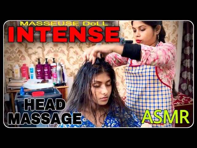 ASMR GIRL RECEIVE INTENSE HEAD MASSAGE TO REDUCE HER ANXIETY || Indian Masseuse DoLL #asmr