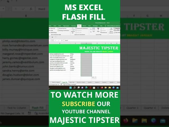 10 EXCEL Features every analyst should know | FLASH FILL #SHORTS