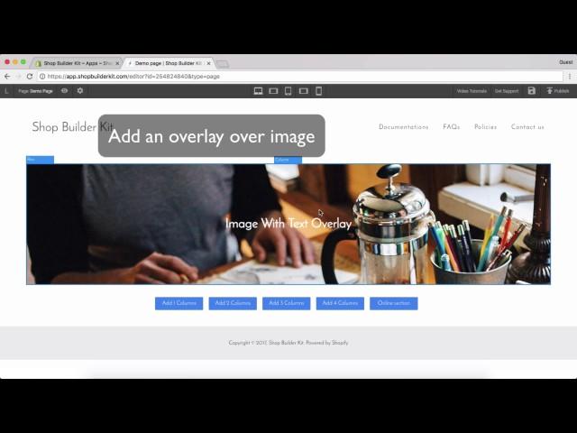 Shop Builder Kit Shopify Tutorial - Image with text overlay