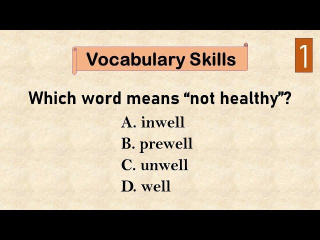 English Vocabulary Practice Test | Test 1 | Test Your English Vocabulary Skills