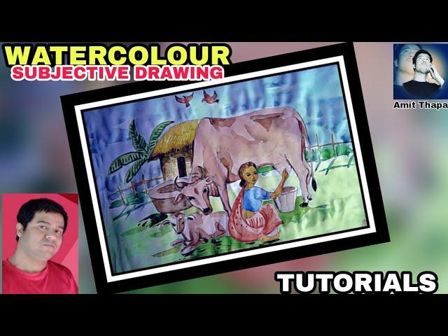 Watercolor Composition For Beginners || Easy  Watercolour Drawing || By Indian Artist Amit Thapa