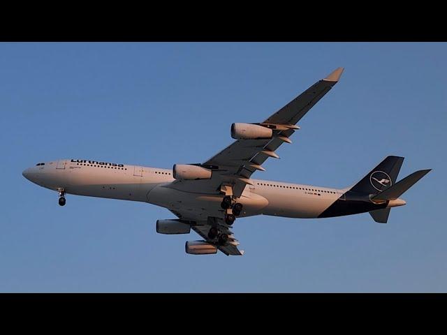 Lufthansa Airbus A340-300 arrival at O'Hare