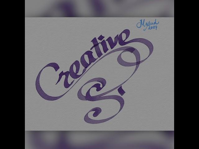 Creative Space in cursive handwriting | #shorts #shotsvideo #drawing #cursive #creative  #easyart