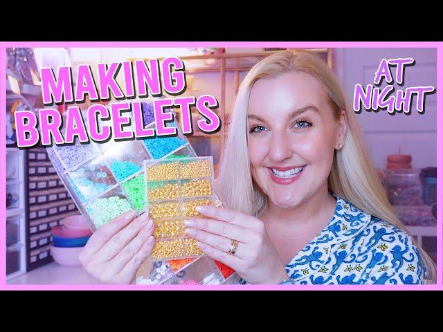 Make Bracelets With Me At Night  (How To Make Beaded Bracelets) Cozy Bracelet Making Vibes