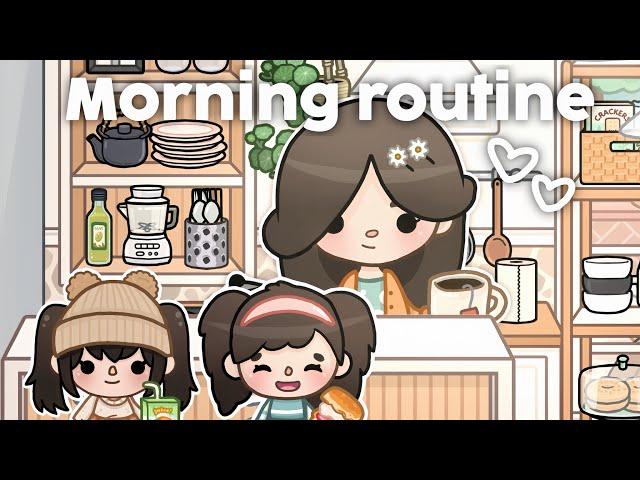 single mom with twins fall aesthetic morning routine  *WITH VOICE* II Toca boca roleplay