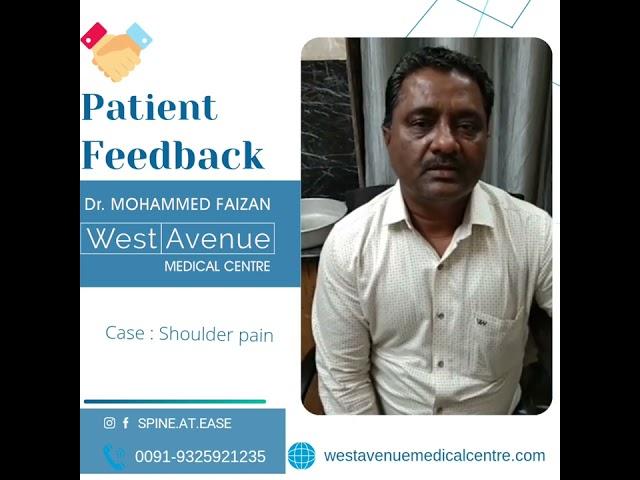 Patient review whose shoulder pain got cured by Dr Faizan