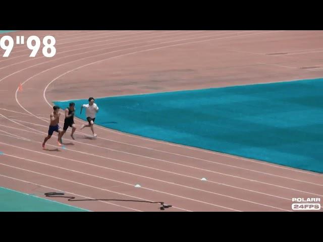 #shorts 육상 김국영 100m 9초대 돌파 영상 (연습기록 핸드타임)