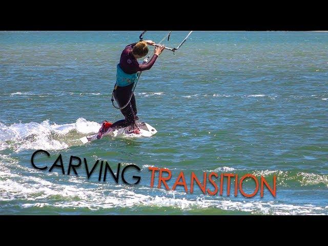 Carving Turns / Transitions (twintip kitesurf / kiteboard tutorial)