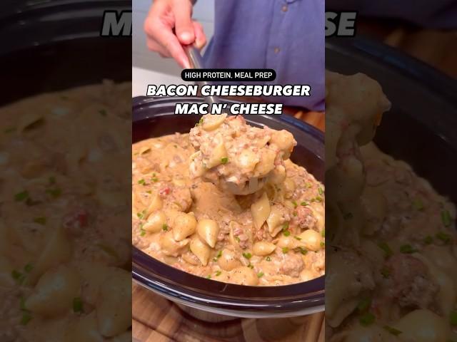 Macro-Friendly, High Protein Bacon Cheeseburger Mac n’ Cheese #shorts