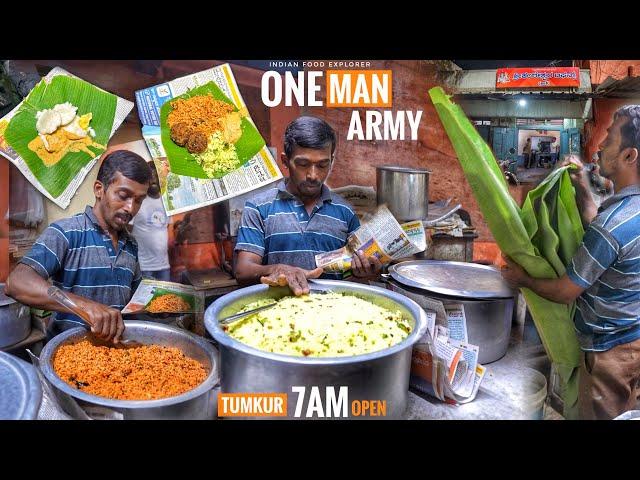 ONE MAN ARMY | 7PM Open Tumkur Kashi Hotel | Most Famous Spicy Chutney with Lemon Rice | Street Food