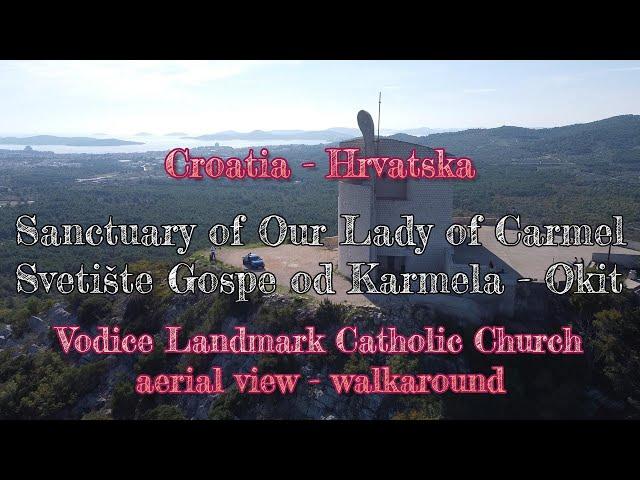 Aerial view - Walkaround : Sanctuary of Our Lady of Carmel - Okit : Vodice Croatia Hrvatska