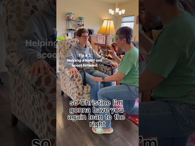 3 ways to help a loved one scoot forward in a chair Tip 3 #caregiver #transfer #physicaltherapy