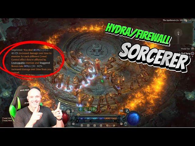 Hydra/Firewall Sorcerer Build B TIER Diablo 4 Season 5!