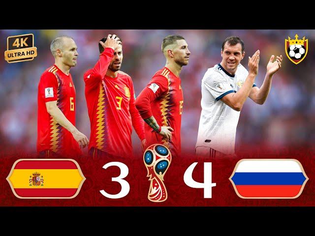 Russia pulls off a huge upset and knocked Spain out of the World Cup  ● Full Highlights ️ | 4K