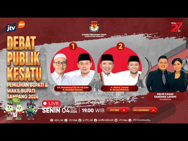 LIVE I DEBAT PUBLIK KESATU PEMILIHAN BUPATI & WAKIL BUPATI SAMPANG TAHUN 2024 | JTV