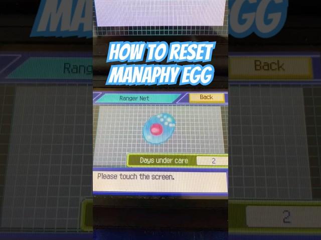 ️Unlimited Manaphy in Pokémon Ranger! (How to Reset the Egg)