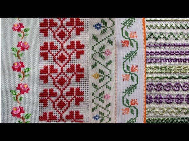 Very Simple And Easy Border Designs For Everything | Cross Stitch Embroidery