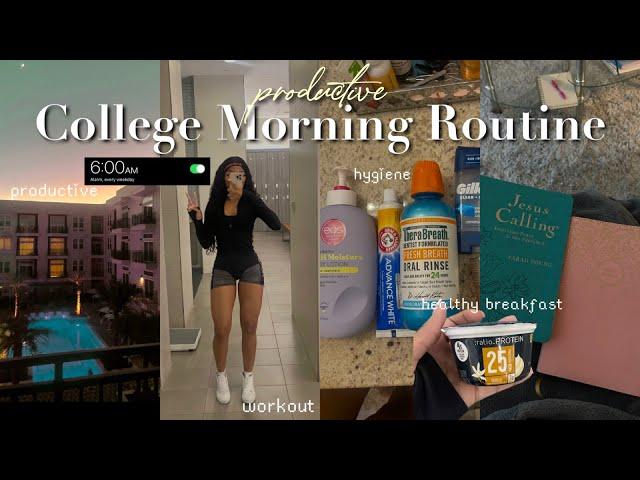 6AM * productive * COLLEGE MORNING ROUTINE | building better habits, gym, healthy breakfast