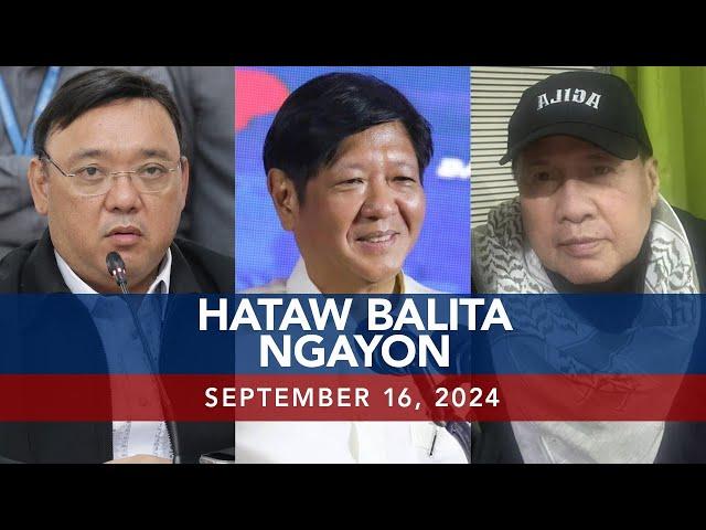 UNTV: Hataw Balita Ngayon | September 16, 2024