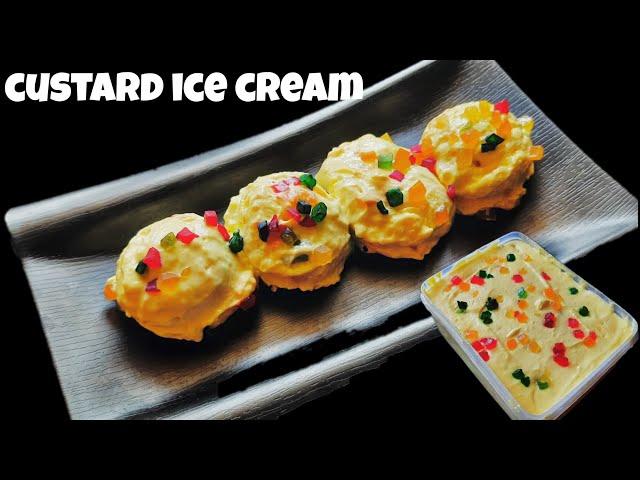 Custard icecream||home made icecream recipe