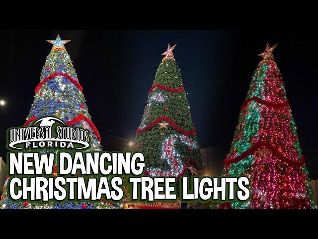 New Dancing Christmas Lights on the Tree at Universal Studios Florida