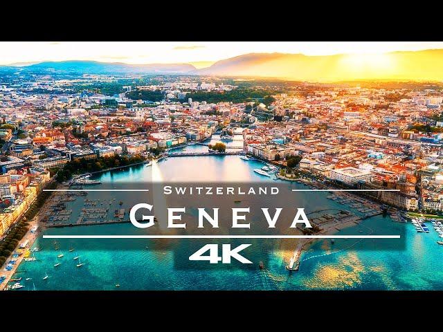 Geneva, Switzerland  - by drone [4K]