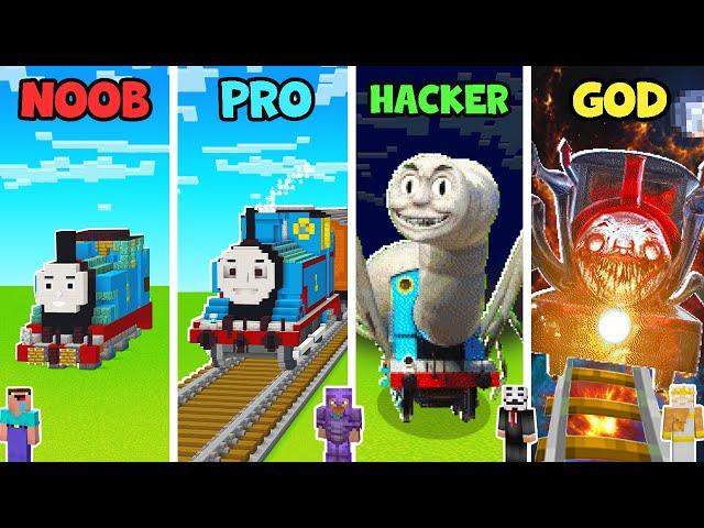 Minecraft REAL LIFE TRAIN HOUSE BUILD CHALLENGE - NOOB vs PRO vs HACKER vs GOD | Animation