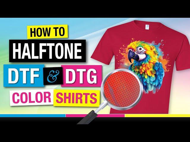 How to Separate DTF & DTG Art Using Halftones to Print on Color Shirts. Step by Step Adobe Tutorial.