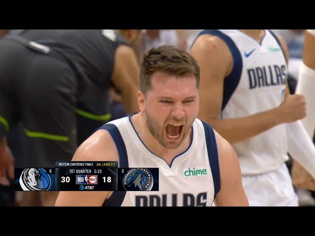 Luka Doncic hits back-to-back crazy 3's in 1st qtr of Game 5 vs Timberwolves